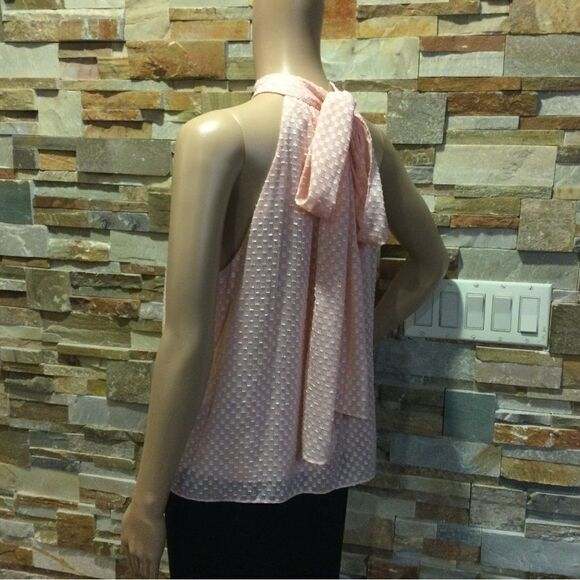 ALICE + OLIVIA Liana High Bow-Neck English Rose Blouse - Picture 8 of 12